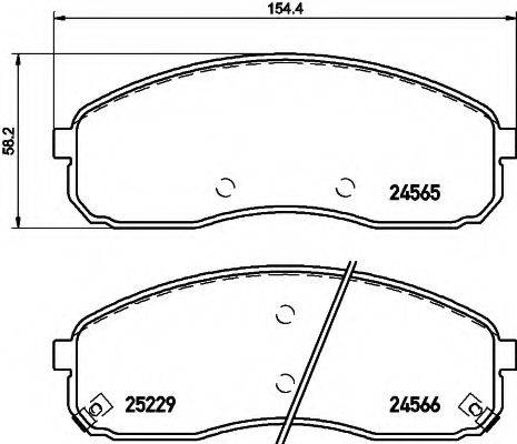 HELLA 8DB355019581 Комплект гальмівних колодок, дискове гальмо