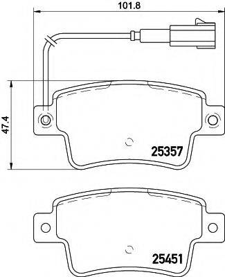 HELLA 8DB355019801 Комплект гальмівних колодок, дискове гальмо