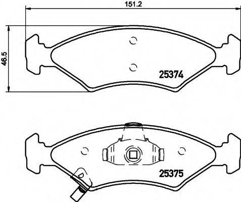 HELLA 8DB355019891 Комплект гальмівних колодок, дискове гальмо