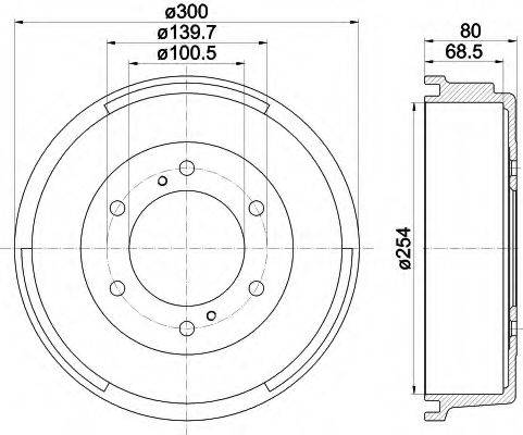 HELLA 8DT355301761 Гальмівний барабан