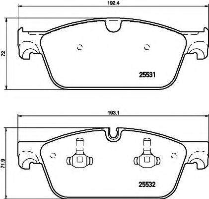 HELLA 8DB355020141 Комплект гальмівних колодок, дискове гальмо