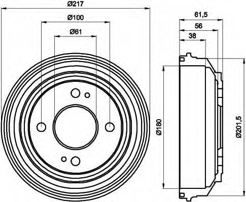 HELLA 8DT355302051 Гальмівний барабан