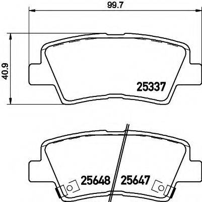 HELLA 8DB355020371 Комплект гальмівних колодок, дискове гальмо