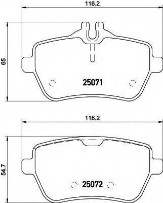 HELLA 8DB355021511 Комплект гальмівних колодок, дискове гальмо