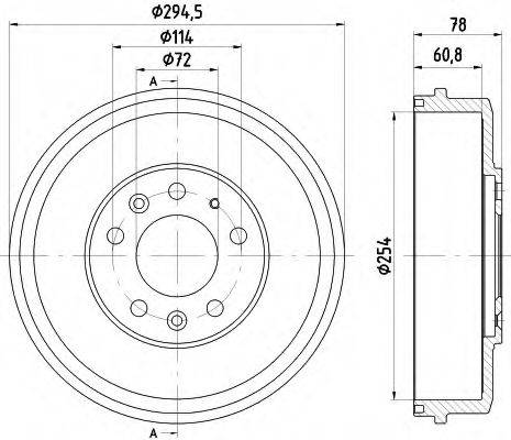 HELLA 8DT355302481 Гальмівний барабан