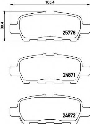 HELLA 8DB355020401 Комплект гальмівних колодок, дискове гальмо