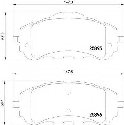 HELLA 8DB355021321 Комплект гальмівних колодок, дискове гальмо