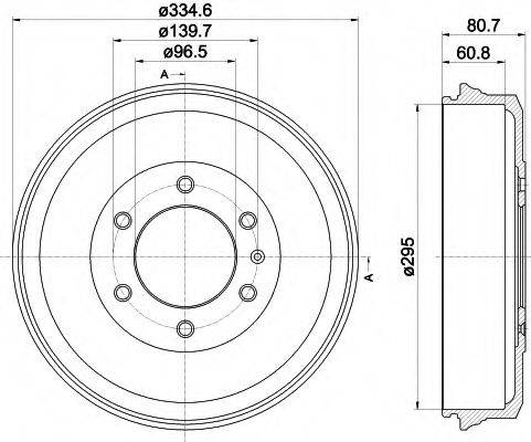 HELLA 8DT355302591 Гальмівний барабан