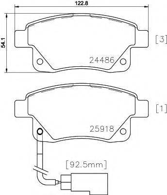 HELLA 8DB355012781 Комплект гальмівних колодок, дискове гальмо