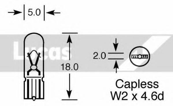 LUCAS ELECTRICAL LLB284 Лампа розжарювання, додатковий ліхтар сигналу гальмування
