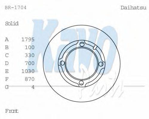 KAVO PARTS BR1704 гальмівний диск