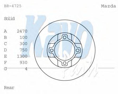 KAVO PARTS BR4725 гальмівний диск