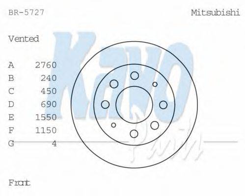 KAVO PARTS BR5727 гальмівний диск