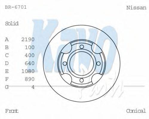 KAVO PARTS BR6701 гальмівний диск