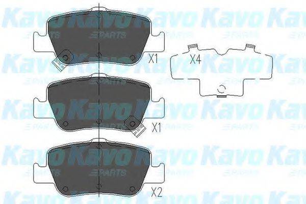 KAVO PARTS KBP9104 Комплект гальмівних колодок, дискове гальмо