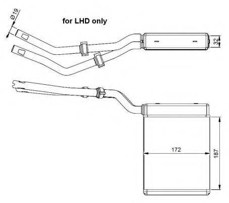 NRF 54303 Теплообмінник, опалення салону