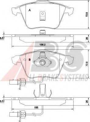 A.B.S. 37425 Комплект гальмівних колодок, дискове гальмо