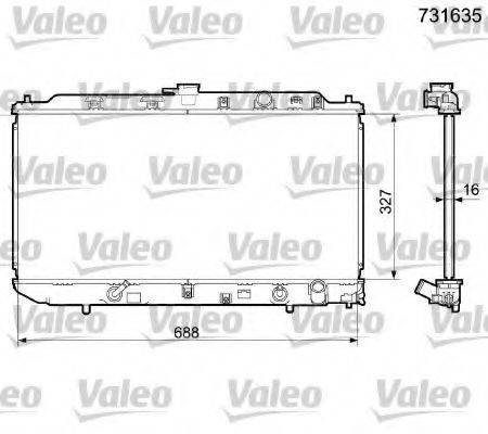 VALEO 731635 Радіатор, охолодження двигуна