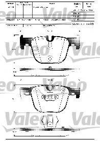 VALEO 601319 Комплект гальмівних колодок, дискове гальмо