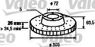 VALEO 197238 гальмівний диск