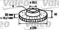 VALEO 186102 гальмівний диск