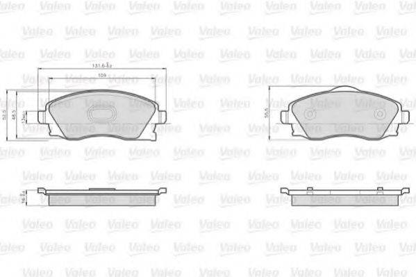 VALEO 872225 Комплект гальмівних колодок, дискове гальмо