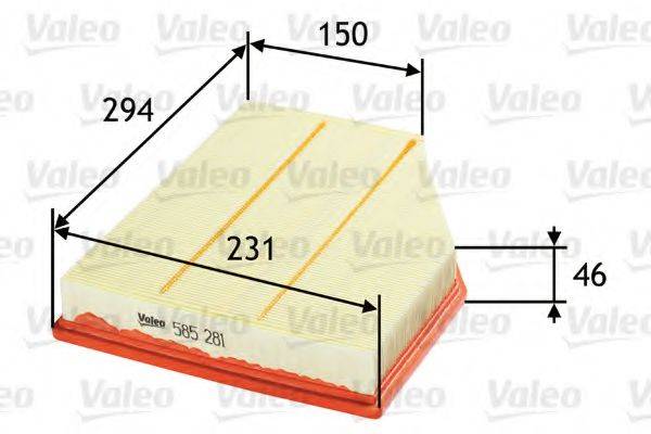 VALEO 585281 Повітряний фільтр