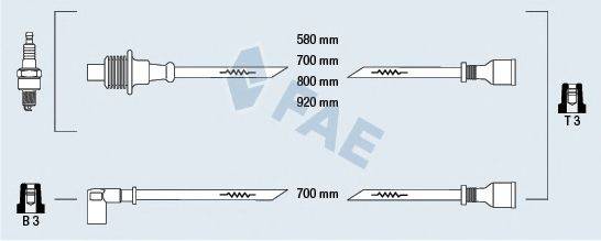 FAE 83380 Комплект дротів запалювання