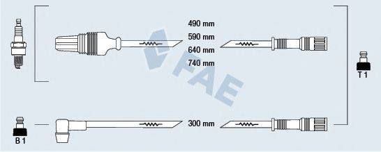 FAE 83650 Комплект дротів запалювання