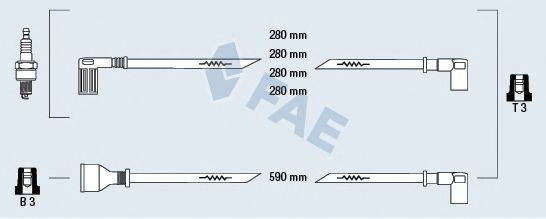 FAE 85370 Комплект дротів запалювання