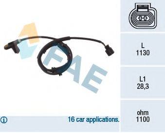 FAE 78025 Датчик, частота обертання колеса