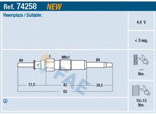 FAE 74258 Свічка розжарювання