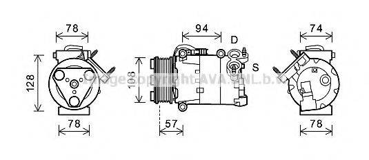 AVA QUALITY COOLING FDK482 Компресор, кондиціонер