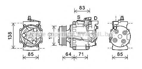 AVA QUALITY COOLING HDK207 Компресор, кондиціонер