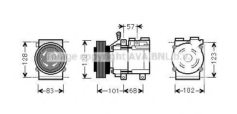 AVA QUALITY COOLING HYAK324 Компресор, кондиціонер