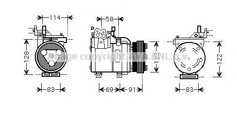 AVA QUALITY COOLING HYK196 Компресор, кондиціонер