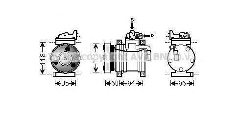 AVA QUALITY COOLING HYK217 Компресор, кондиціонер