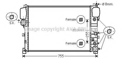 AVA QUALITY COOLING MS2447 Радіатор, охолодження двигуна