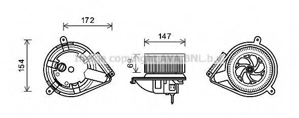 AVA QUALITY COOLING MS8618 Електродвигун, вентиляція салону