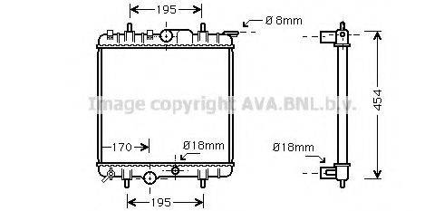 AVA QUALITY COOLING PE2224 Радіатор, охолодження двигуна