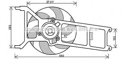 AVA QUALITY COOLING PE7536 Вентилятор, охолодження двигуна