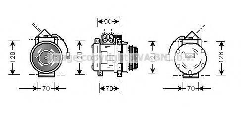 AVA QUALITY COOLING PRK032 Компресор, кондиціонер