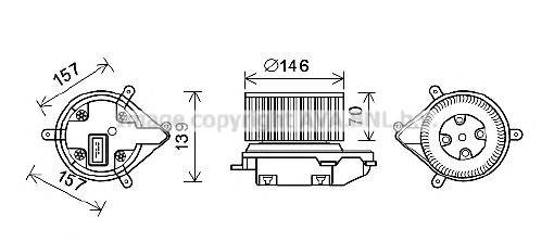 AVA QUALITY COOLING RT8597 Електродвигун, вентиляція салону