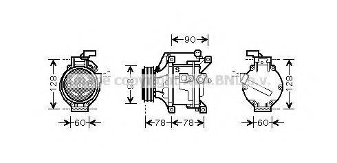 AVA QUALITY COOLING TOK443 Компресор, кондиціонер