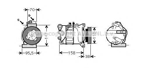 AVA QUALITY COOLING VOK143 Компресор, кондиціонер