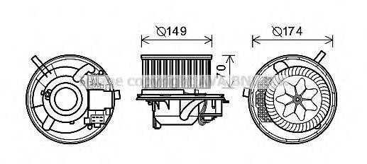 AVA QUALITY COOLING VW8341 Електродвигун, вентиляція салону