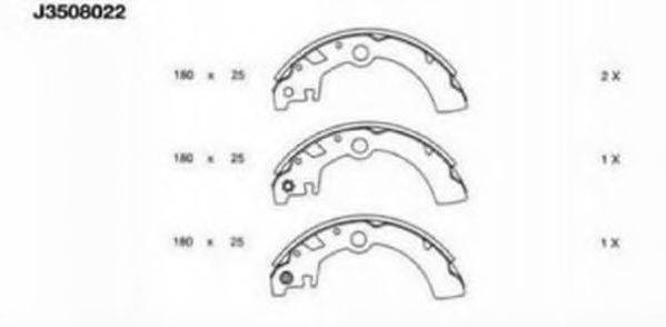 NIPPARTS J3508022 Комплект гальмівних колодок