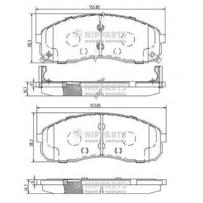 NIPPARTS J3600328 Комплект гальмівних колодок, дискове гальмо