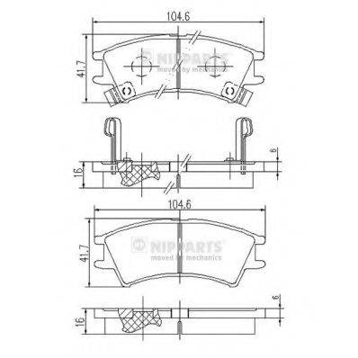 NIPPARTS J3600524 Комплект гальмівних колодок, дискове гальмо