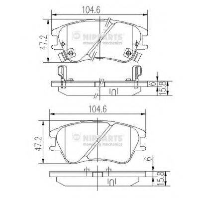 NIPPARTS J3600540 Комплект гальмівних колодок, дискове гальмо